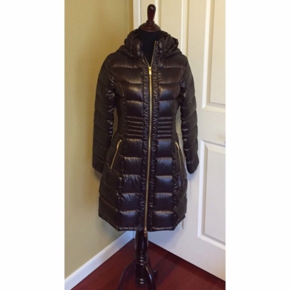 VIA SPIGA WOMENS BROWN DOWN HOODED COAT - Picture 2 of 11